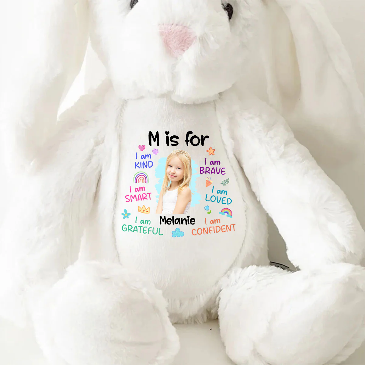Custom Photo I Am Kind - Personalized Stuffed Bunny - Image 9