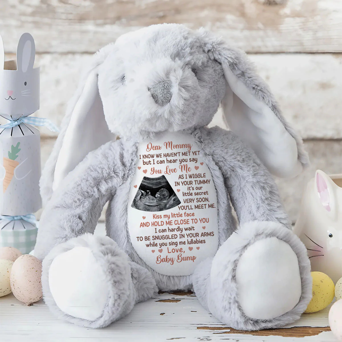 Custom Photo I Can Hear You Say You Love Me - Personalized Stuffed Bunny - Image 8