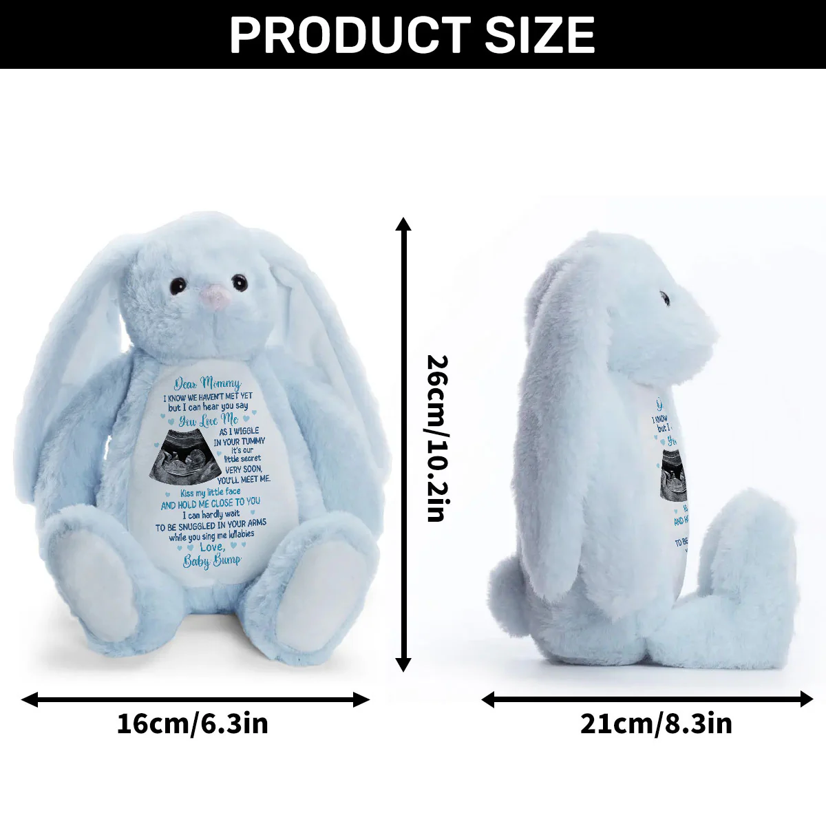 Custom Photo I Can Hear You Say You Love Me - Personalized Stuffed Bunny - Image 9