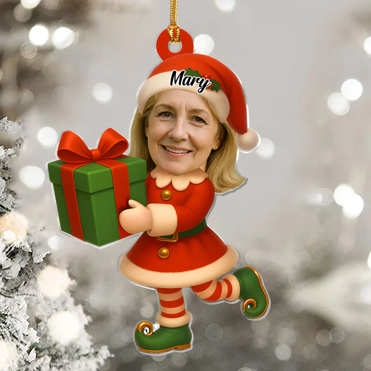 Custom Photo Little Elves - Personalized 1-Layer Acrylic Ornament - Image 5