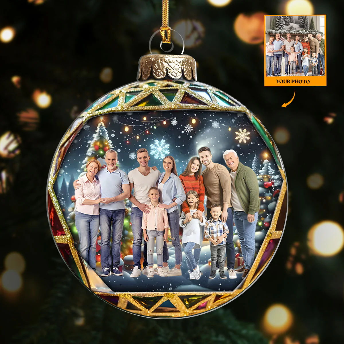 Custom Photo May Your Holidays Be Merry And Bright  - Personalized 1-Layer Acrylic Ornament