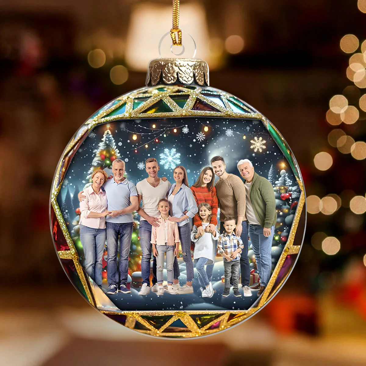 Custom Photo May Your Holidays Be Merry And Bright  - Personalized 1-Layer Acrylic Ornament - Image 2