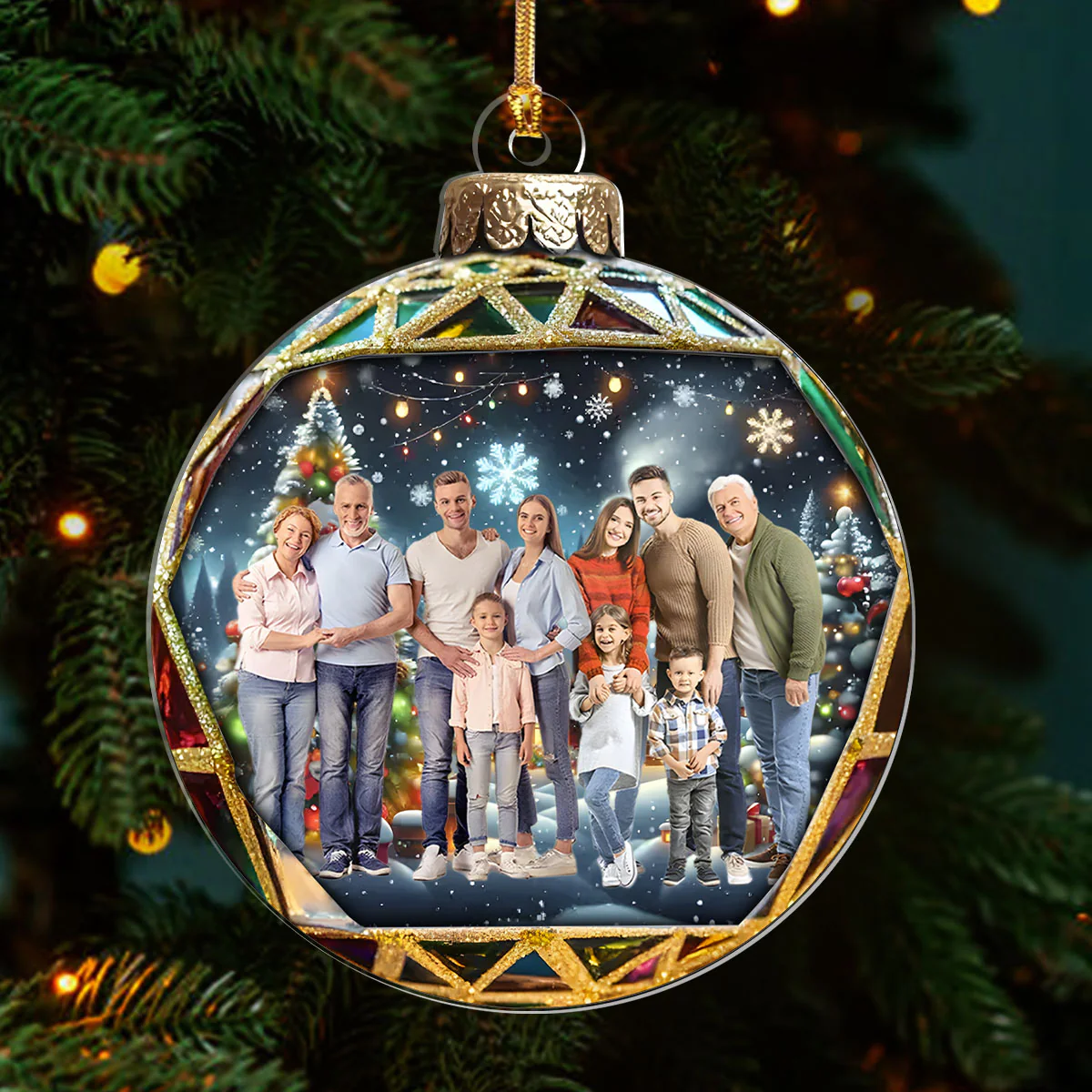 Custom Photo May Your Holidays Be Merry And Bright  - Personalized 1-Layer Acrylic Ornament - Image 3