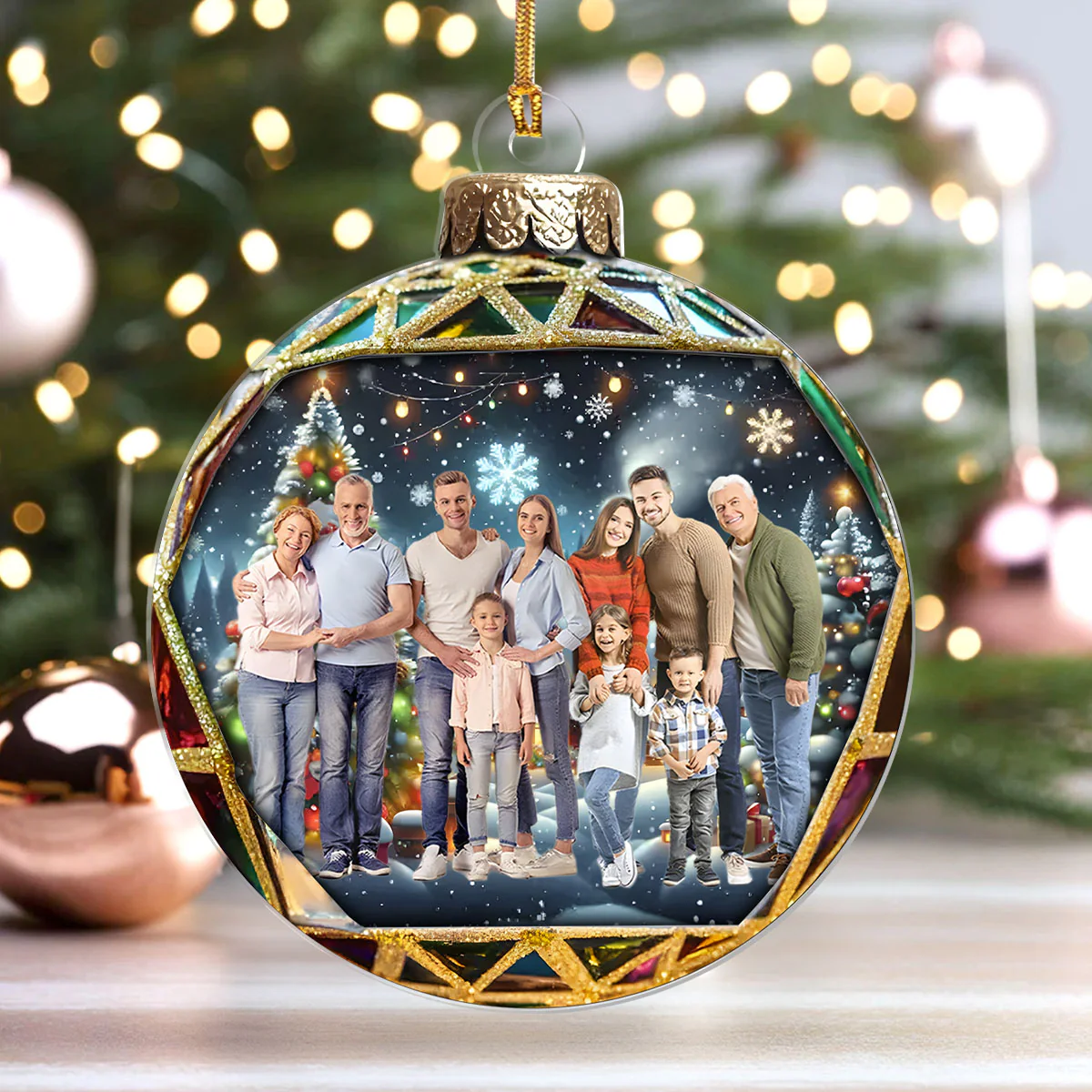 Custom Photo May Your Holidays Be Merry And Bright  - Personalized 1-Layer Acrylic Ornament - Image 4