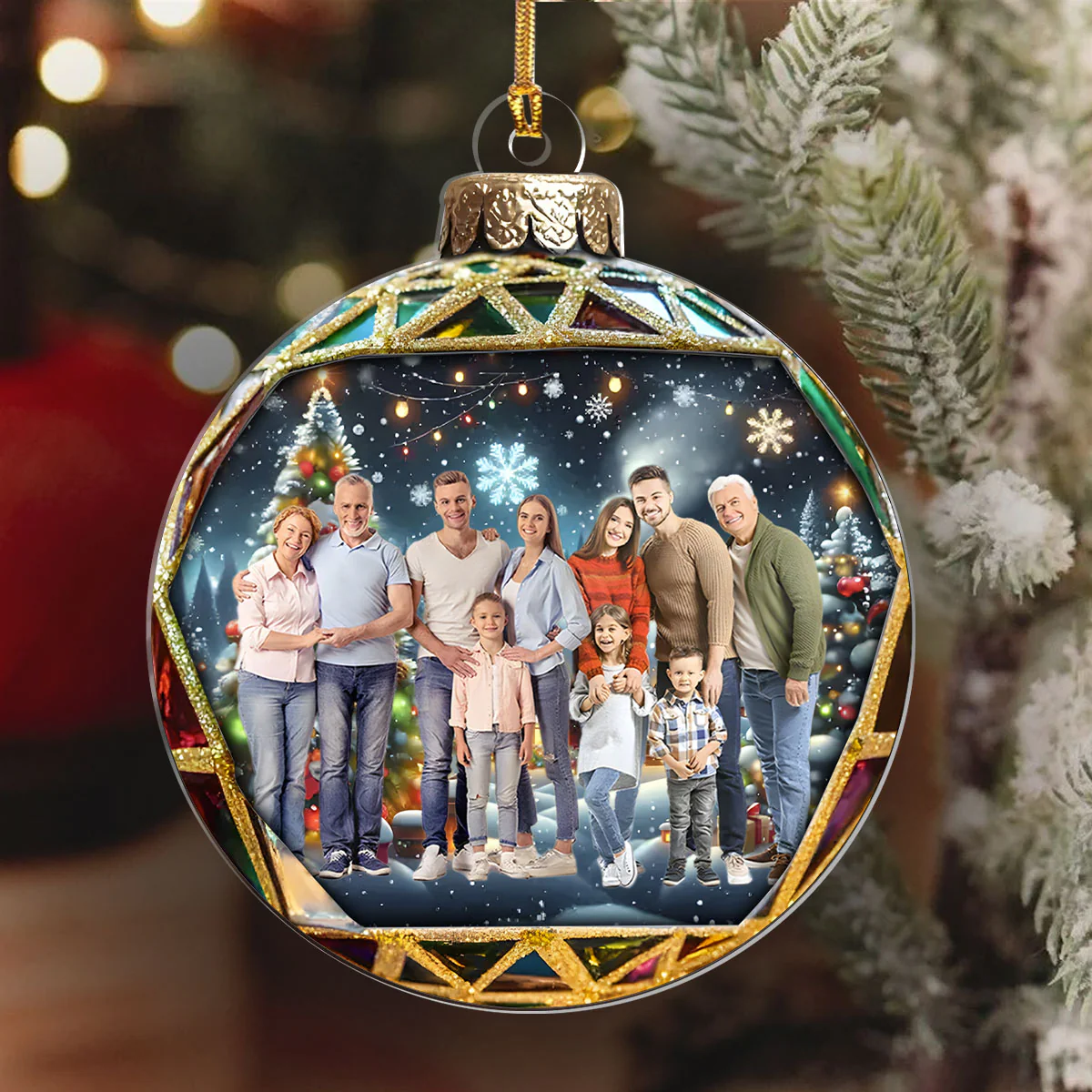 Custom Photo May Your Holidays Be Merry And Bright  - Personalized 1-Layer Acrylic Ornament - Image 6