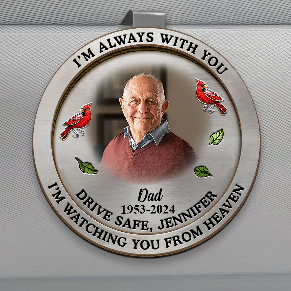 Custom Photo Memorial I'm Watching You From Heaven - Personalized Car Visor Clip