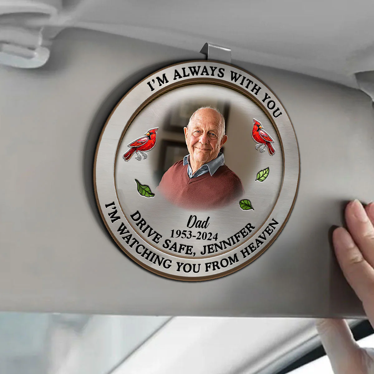 Custom Photo Memorial I'm Watching You From Heaven - Personalized Car Visor Clip - Image 3