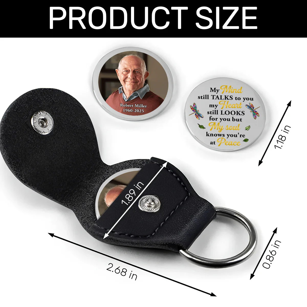 Custom Photo Memorial My Mind Still Talks To You - Personalized Pocket Hug - Image 5