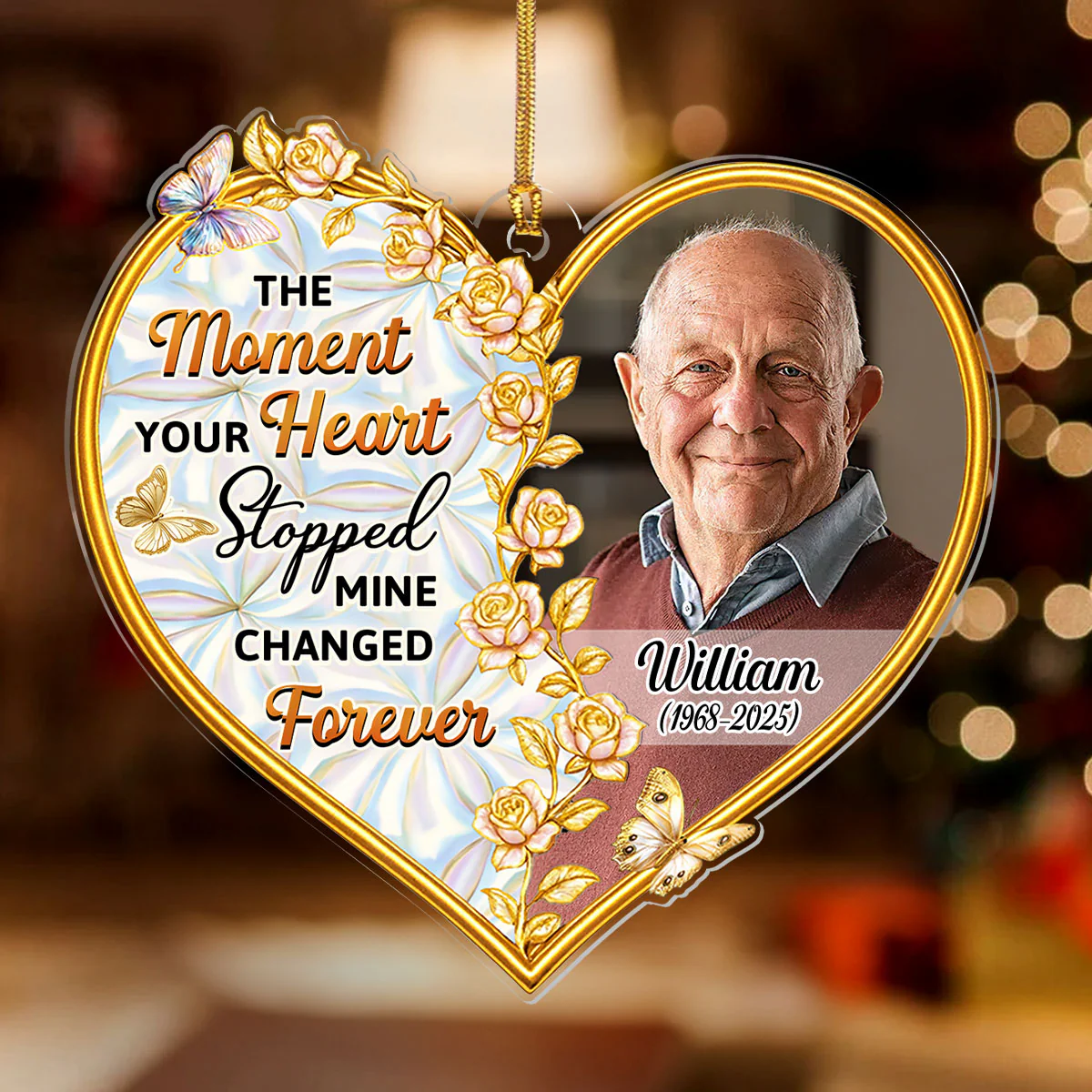 Custom Photo Memorial The Moment Your Heart Stopped - Personalized 1-Layer Acrylic Ornament - Image 2