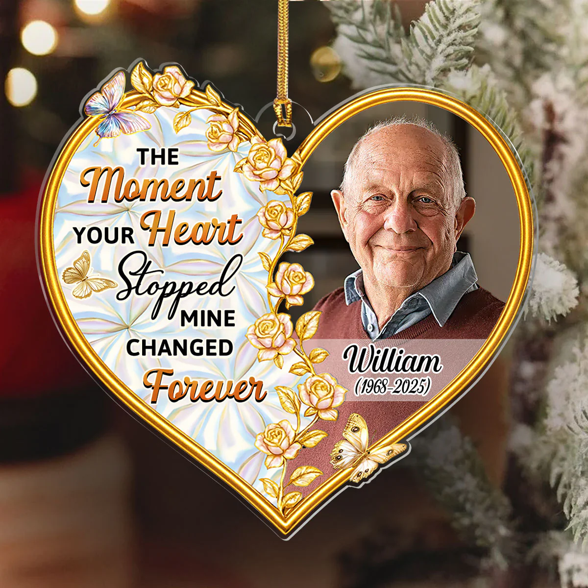 Custom Photo Memorial The Moment Your Heart Stopped - Personalized 1-Layer Acrylic Ornament - Image 6