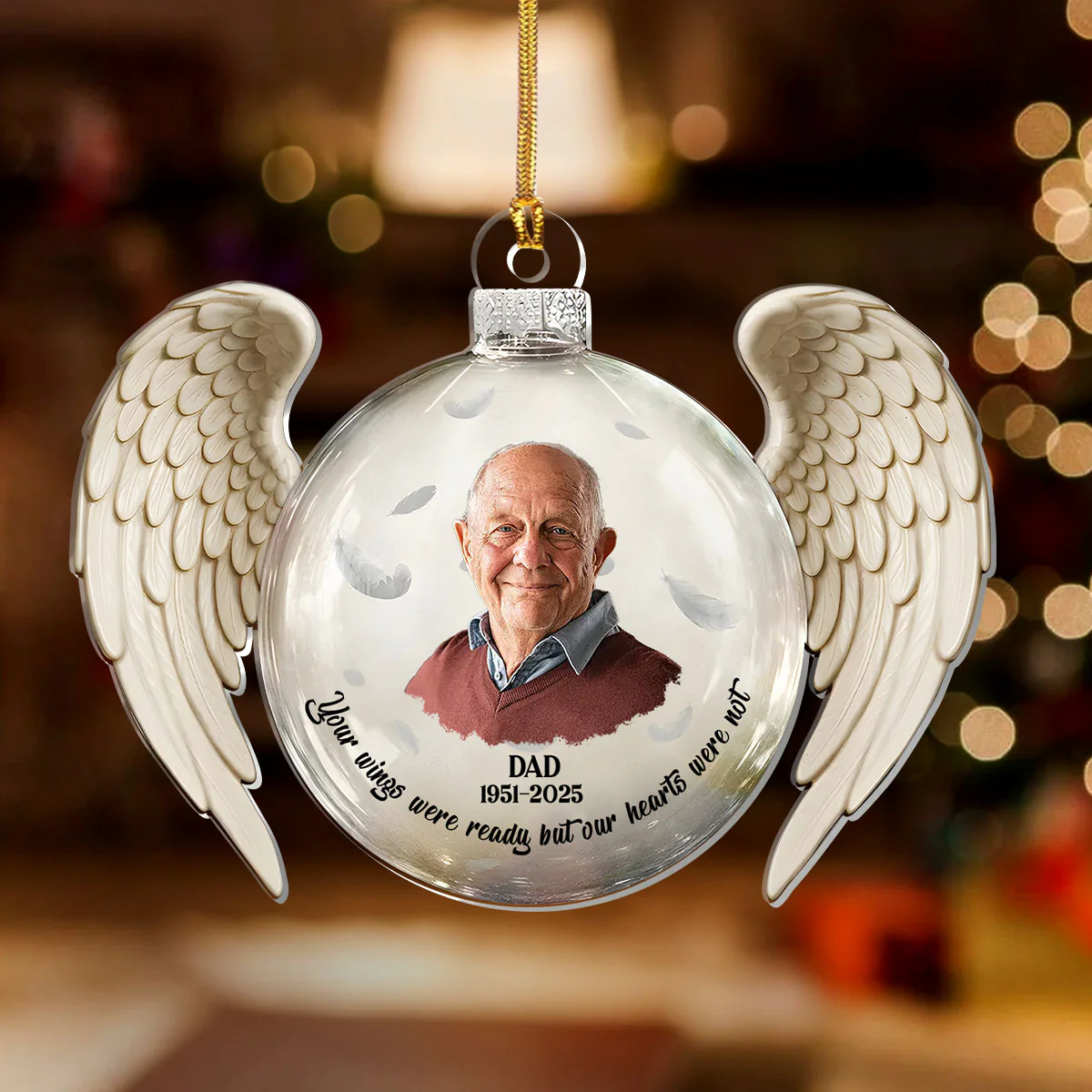 Custom Photo Memorial Your Wings Were Ready - Personalized 1-Layer Acrylic Ornament - Image 2