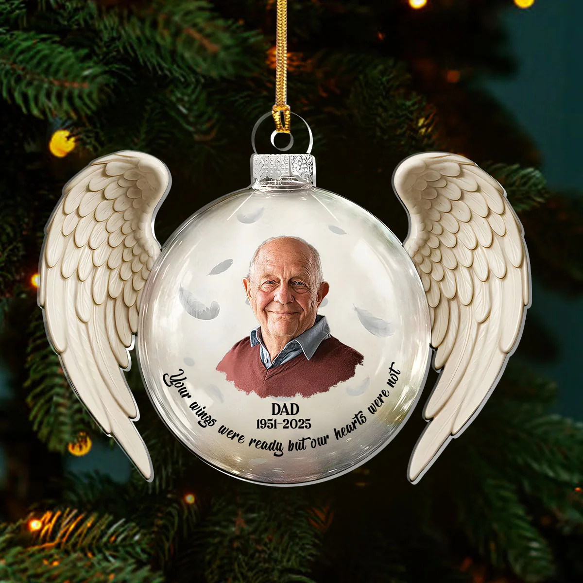 Custom Photo Memorial Your Wings Were Ready - Personalized 1-Layer Acrylic Ornament - Image 3