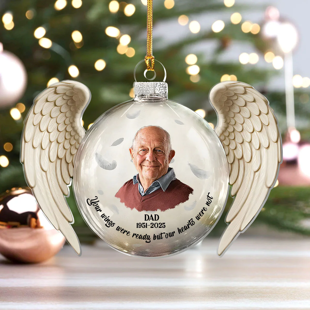 Custom Photo Memorial Your Wings Were Ready - Personalized 1-Layer Acrylic Ornament - Image 4