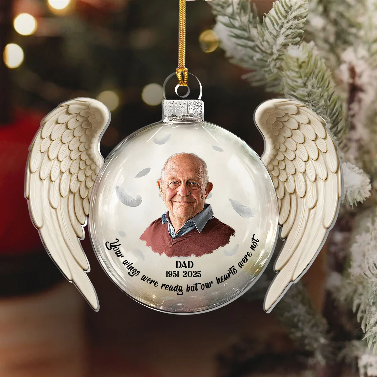 Custom Photo Memorial Your Wings Were Ready - Personalized 1-Layer Acrylic Ornament - Image 6