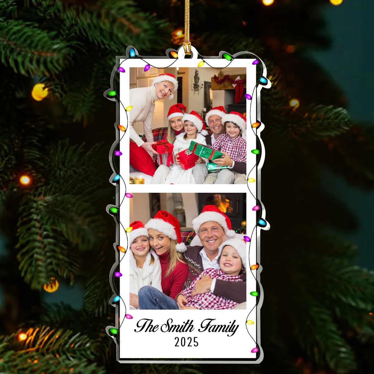 Custom Photo Merry Moments Together - Personalized 1-Layer Acrylic Ornament - Image 3
