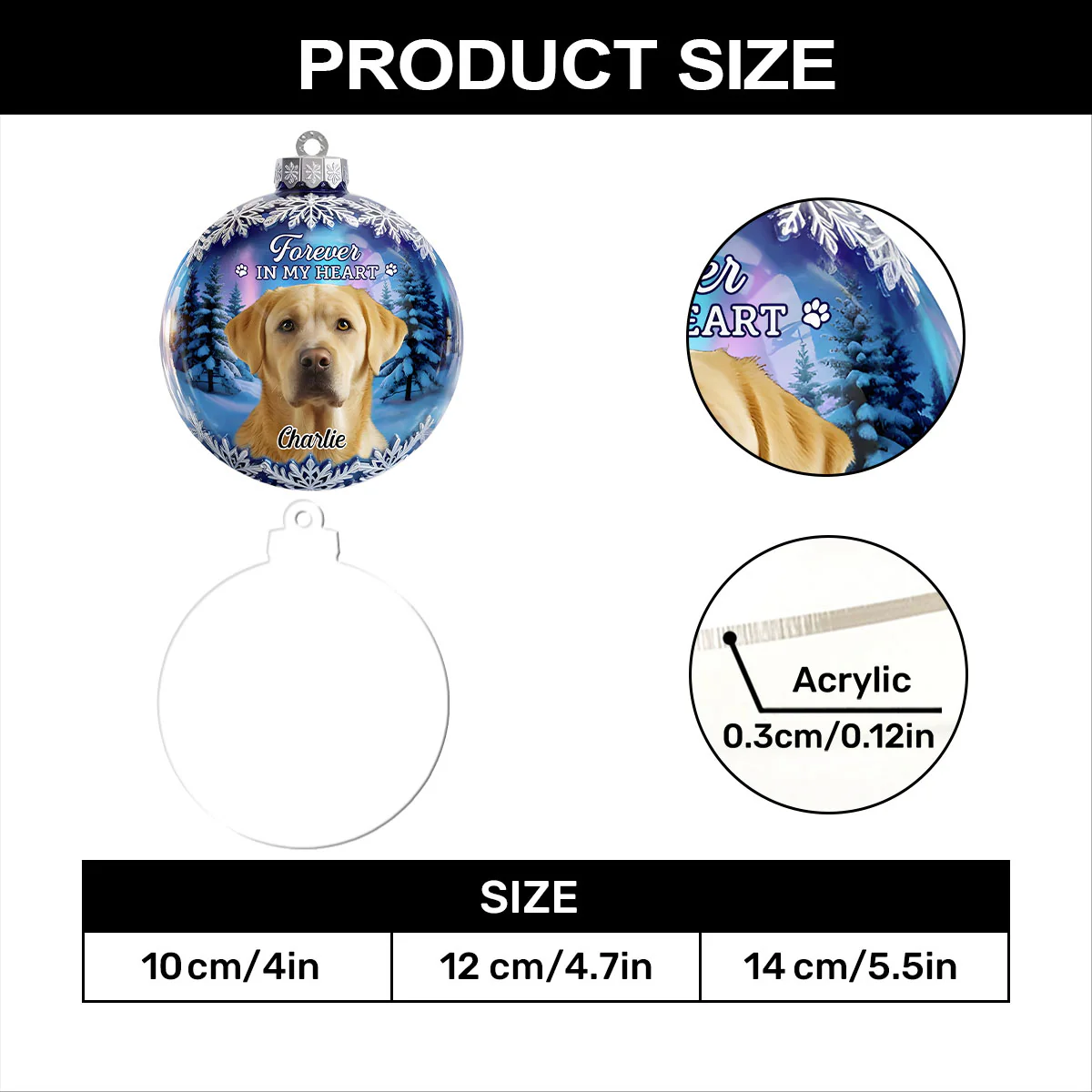 Custom Photo - Personalized 1-Layer Acrylic Ornament - Image 7
