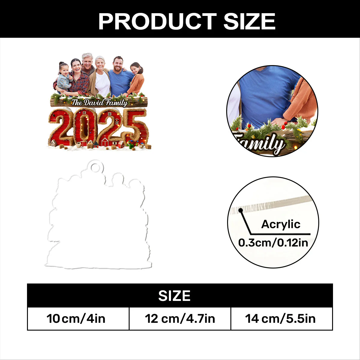 Custom Photo  - Personalized 1-Layer Acrylic Ornament - Image 7