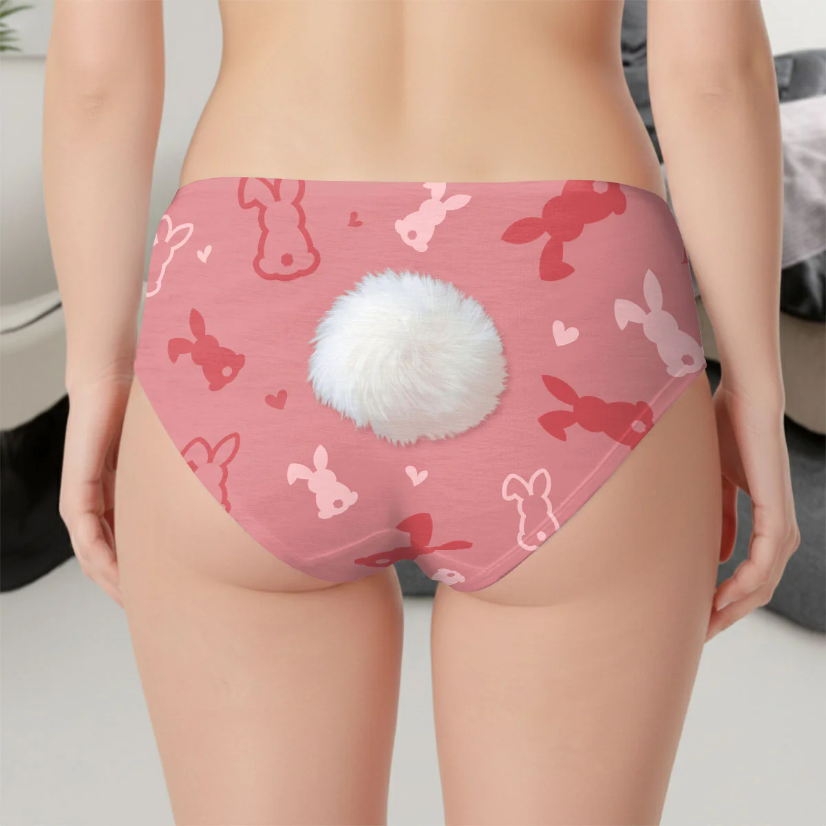 Custom Photo Property Of Daddy Bunny Anniversary Gift For Her - Personalized Women's Low-waisted Brief - Image 4