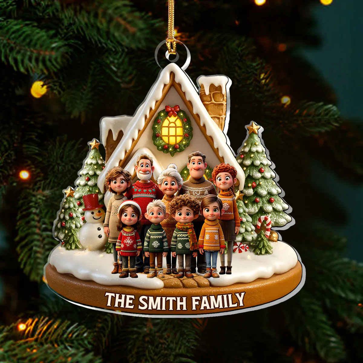 Custom Photo To Style Pixar - Personalized 1-Layer Acrylic Ornament - Image 3