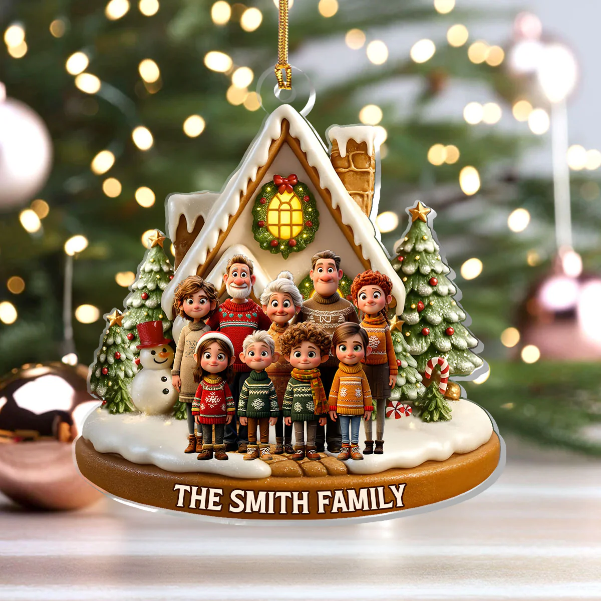 Custom Photo To Style Pixar - Personalized 1-Layer Acrylic Ornament - Image 4