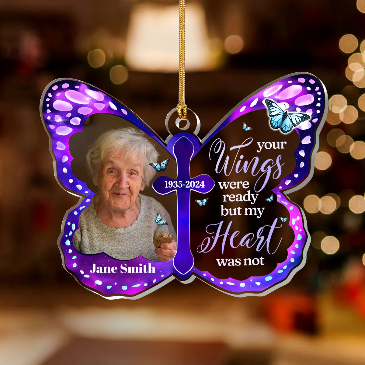 Custom Photo Your Wings Were Ready - Personalized 1-Layer Acrylic Ornament
