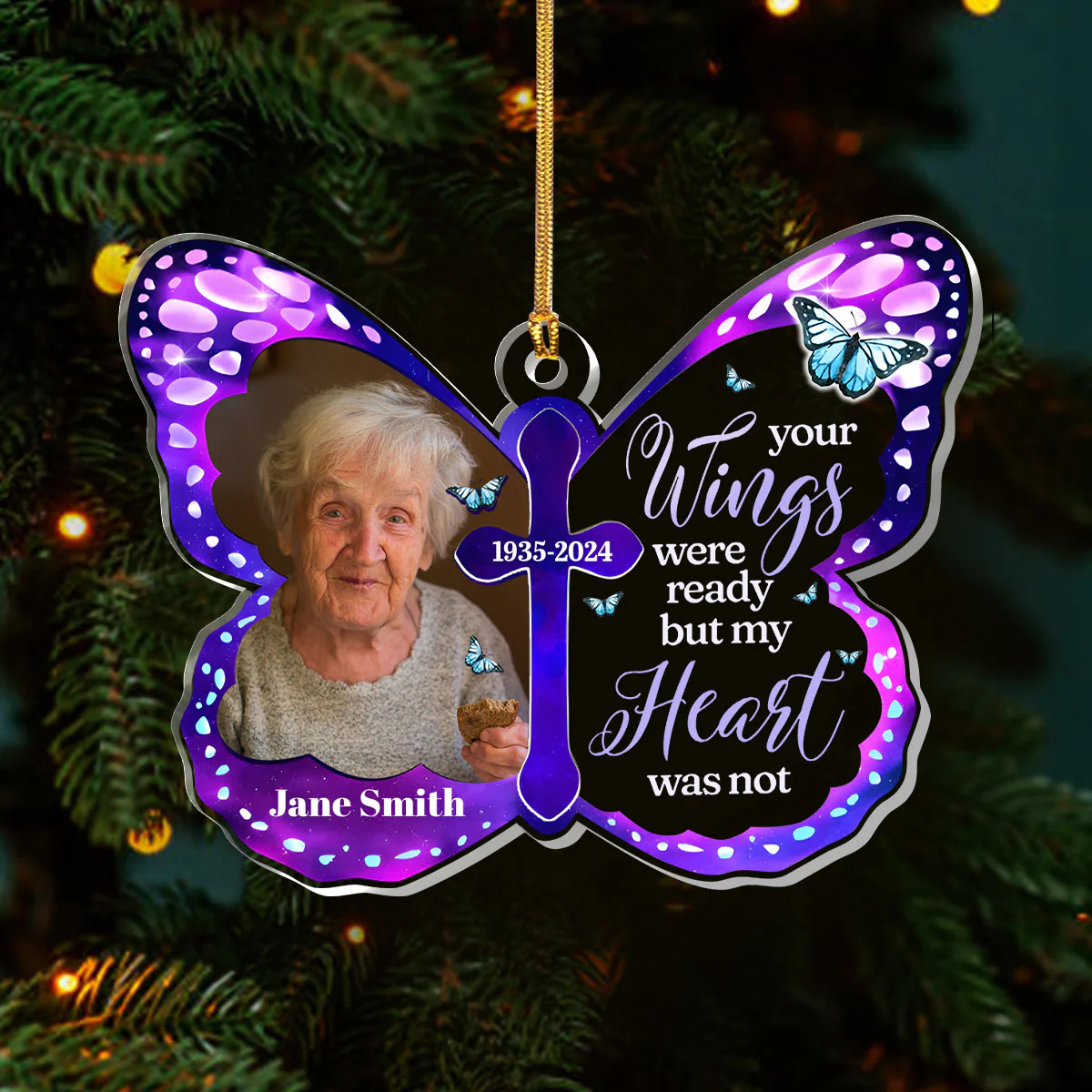 Custom Photo Your Wings Were Ready - Personalized 1-Layer Acrylic Ornament - Image 3