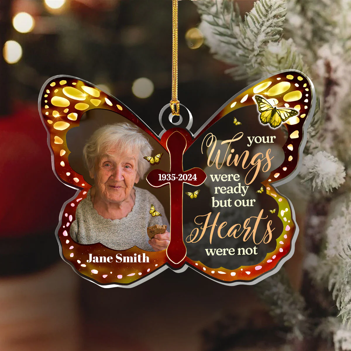 Custom Photo Your Wings Were Ready - Personalized 1-Layer Acrylic Ornament - Image 6