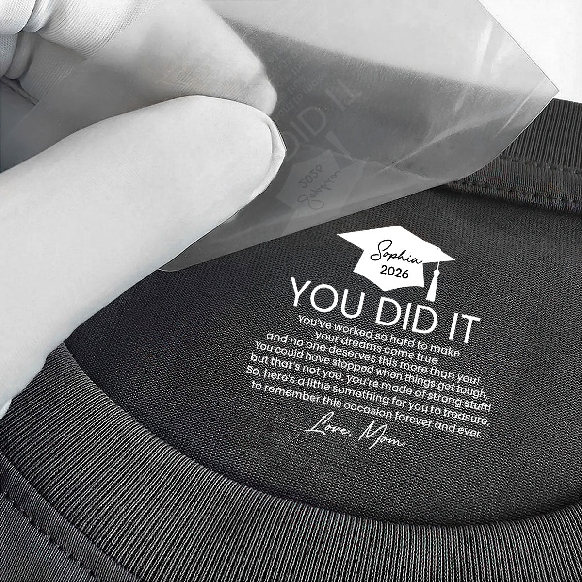 Custom Vintage Childhood Photo Graduation Gift - Personalized Shirt With Design Inner Neck And Front - Image 6