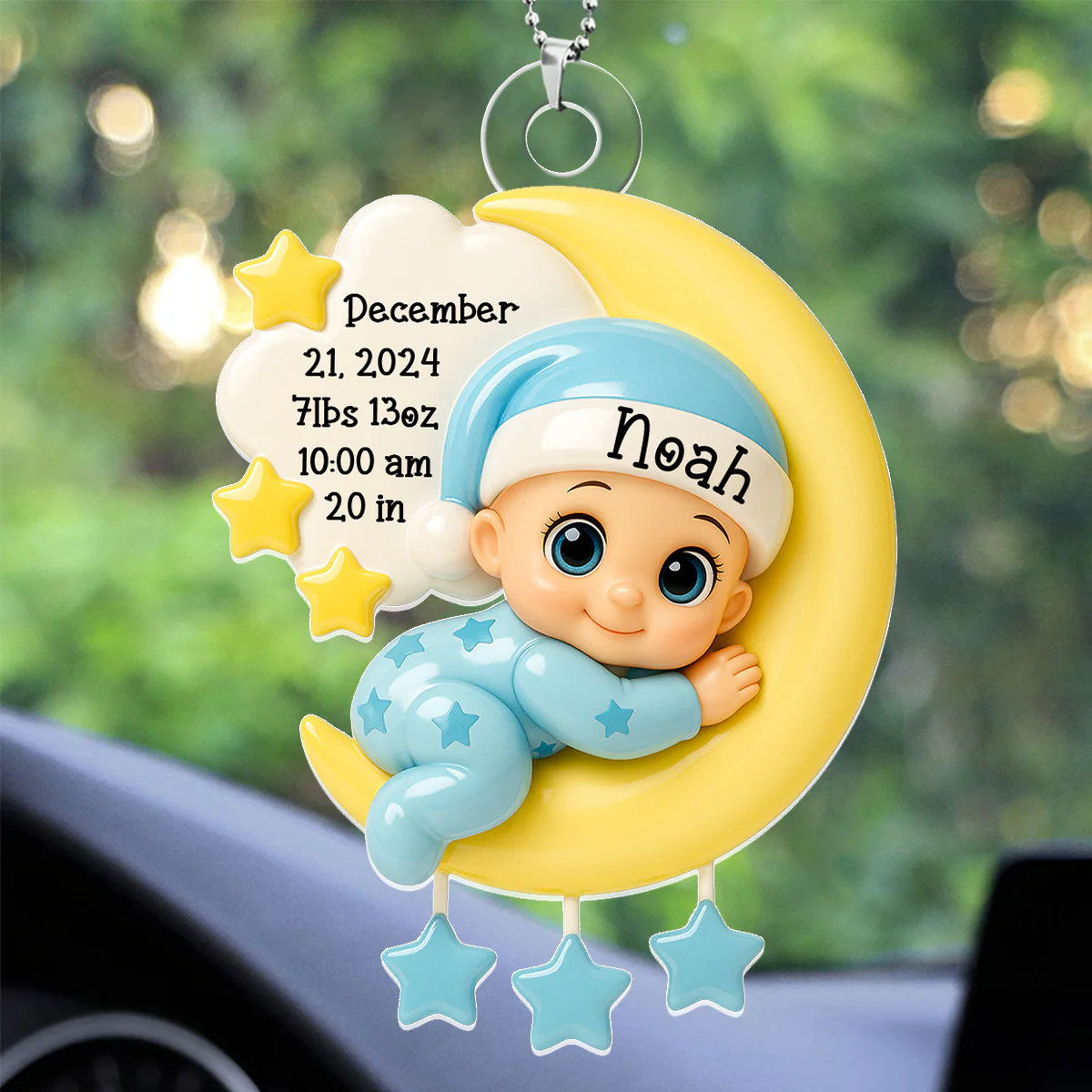 Cute Baby - Personalized Car Acrylic Hanging Ornament - Image 3