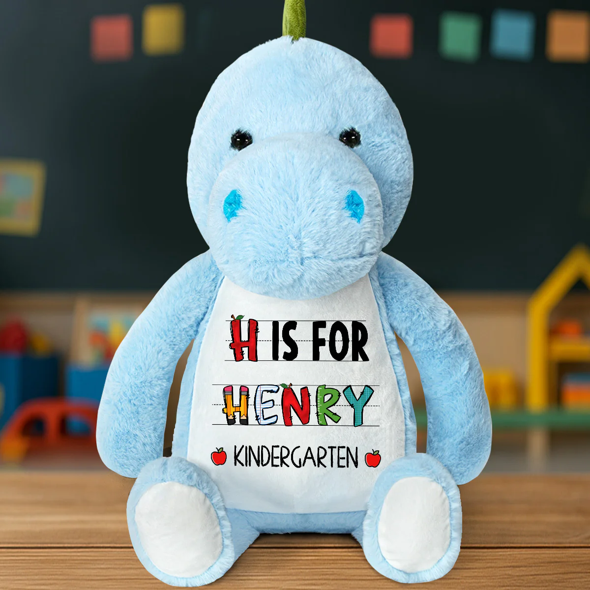 Cute Back To School Kid Name - Personalized Stuffed Dinosaur