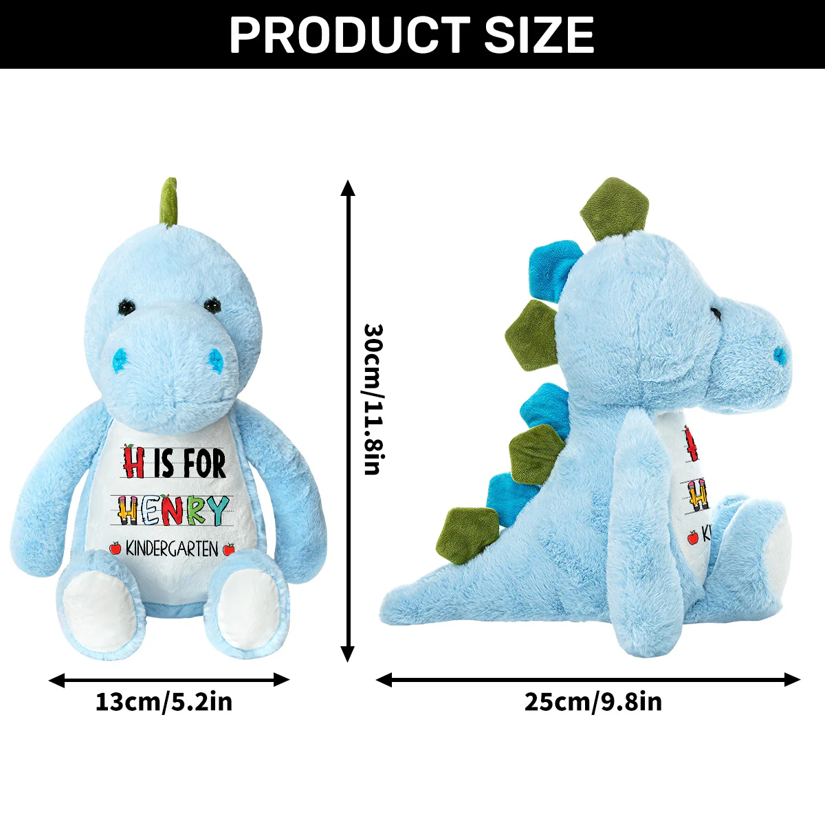 Cute Back To School Kid Name - Personalized Stuffed Dinosaur - Image 6