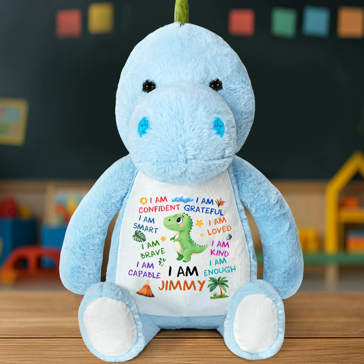 Cute Dinosaur Kid Affirmations - Personalized Stuffed Dinosaur