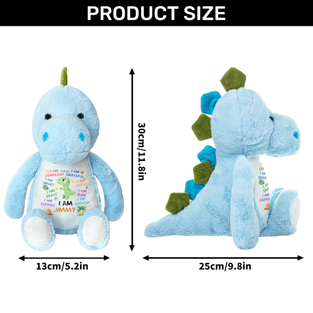 Cute Dinosaur Kid Affirmations - Personalized Stuffed Dinosaur - Image 6