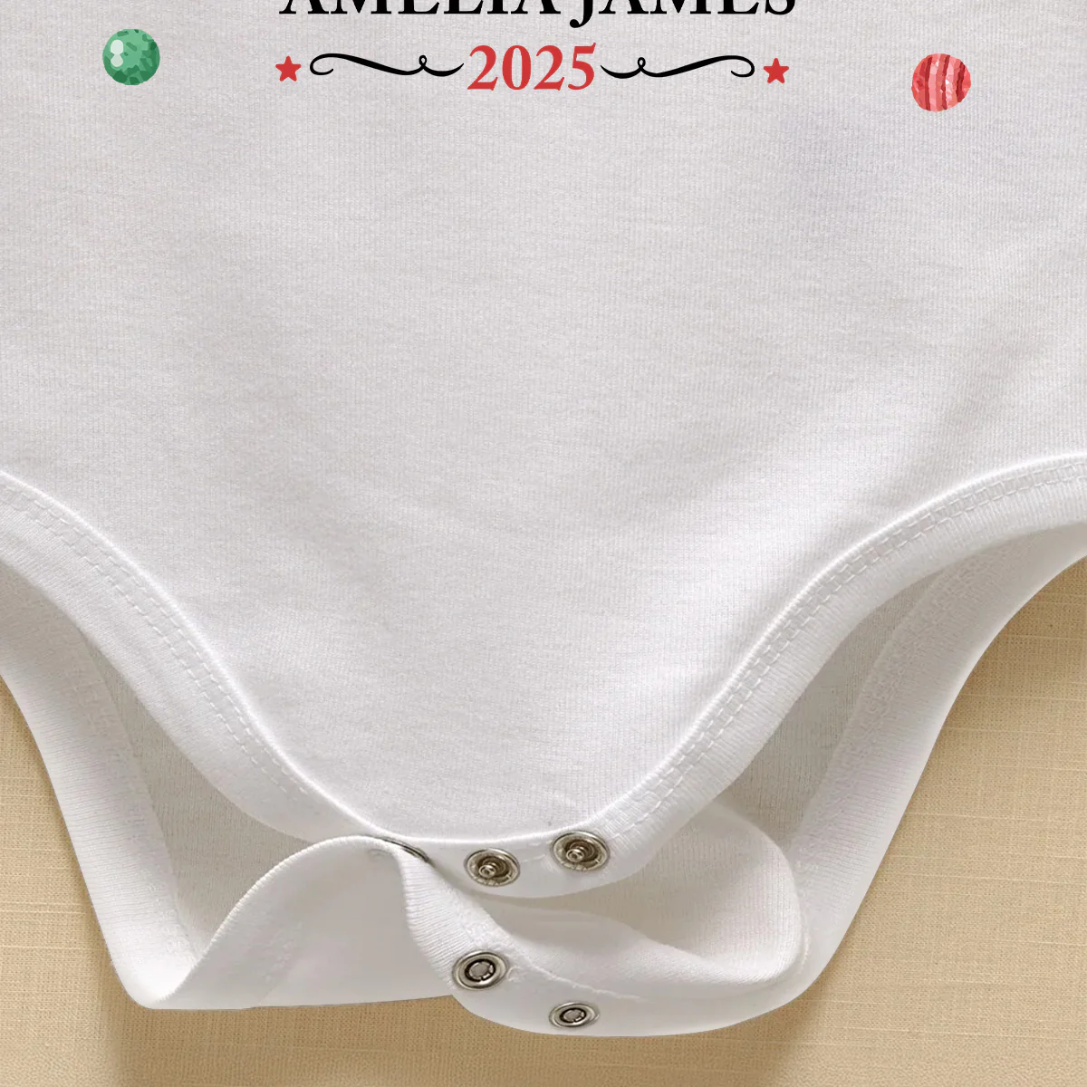 Cute Reindeer First Christmas - Personalized Long Sleeve Baby Onesie - Image 4