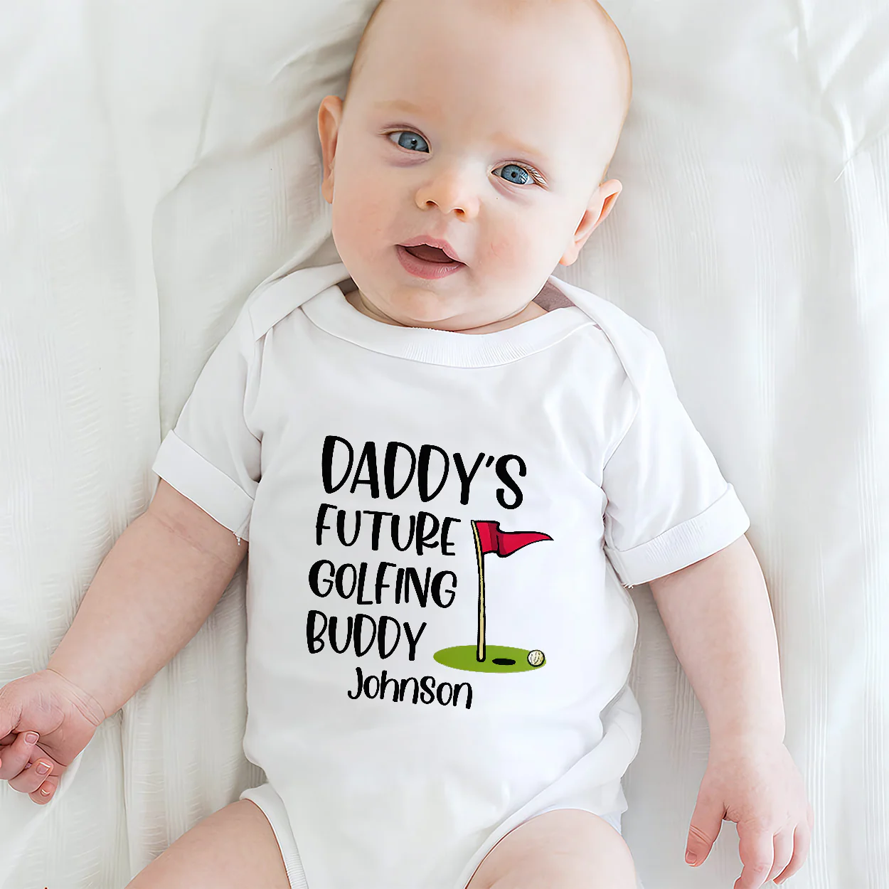 Daddy's Future Golfing Buddy - Personalized Baby Onesie - Image 3