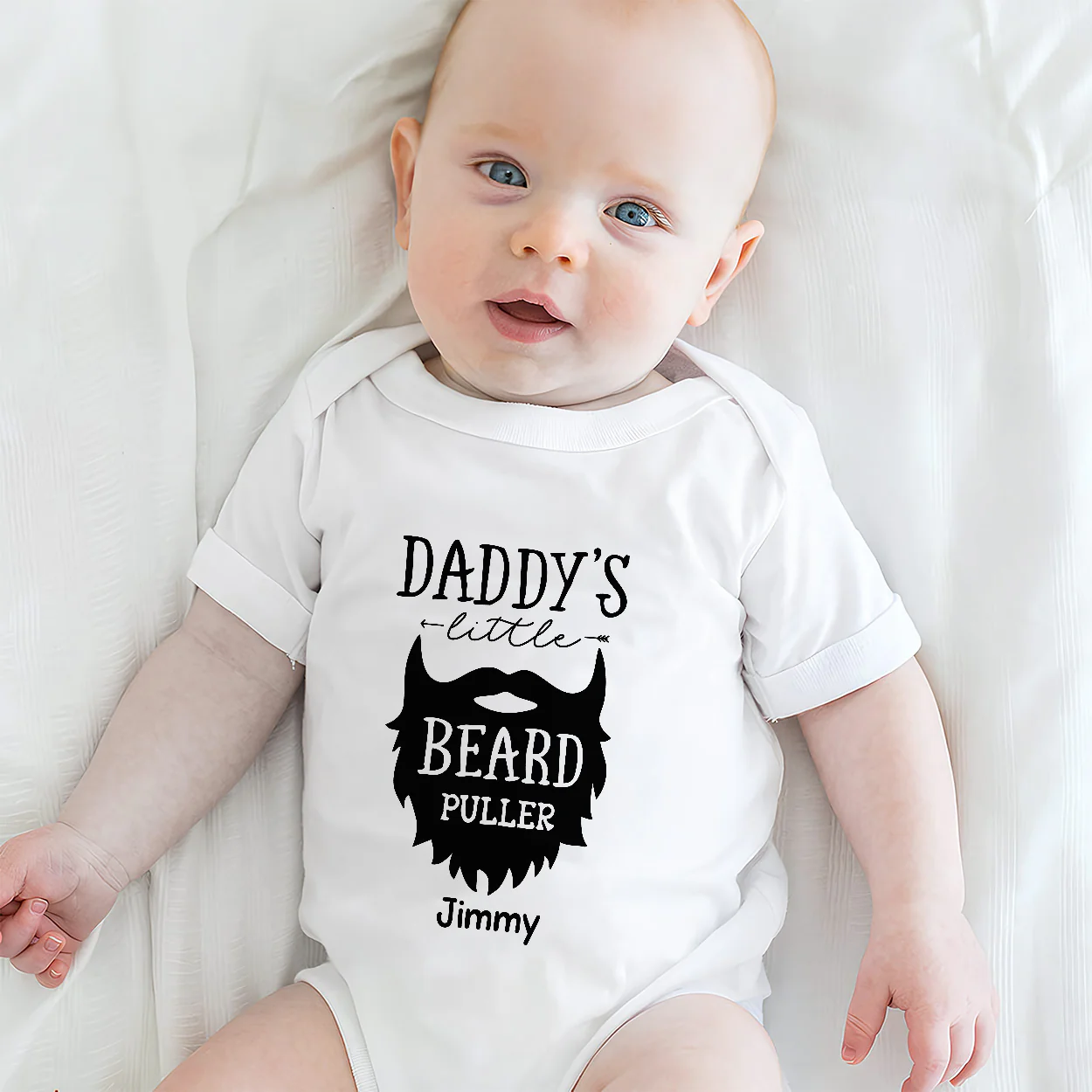 Daddy's Little Beard Puller - Personalized Baby Onesie - Image 3