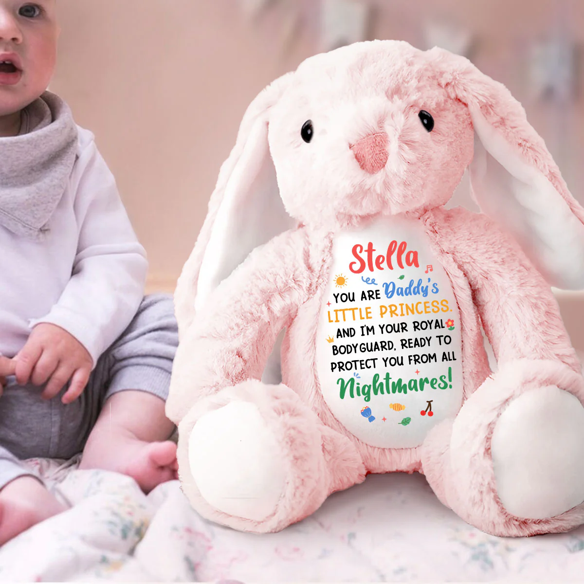 Daddy's Little Princess - Personalized Stuffed Bunny - Image 2