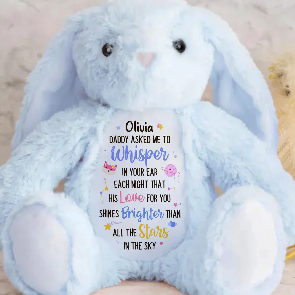 Daddy's Love - Personalized Stuffed Bunny - Image 4