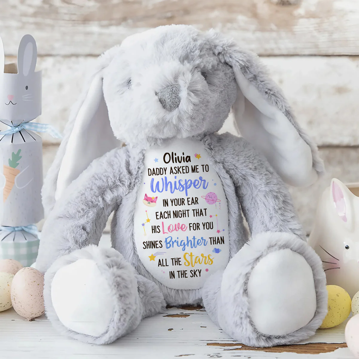 Daddy's Love - Personalized Stuffed Bunny - Image 8