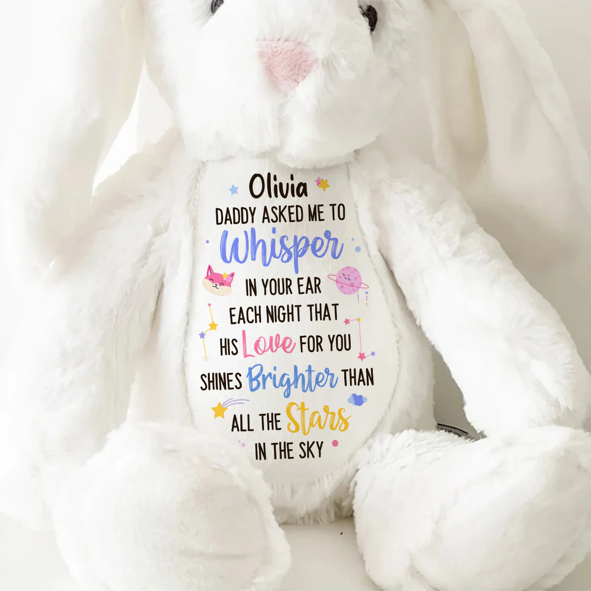 Daddy's Love - Personalized Stuffed Bunny - Image 9