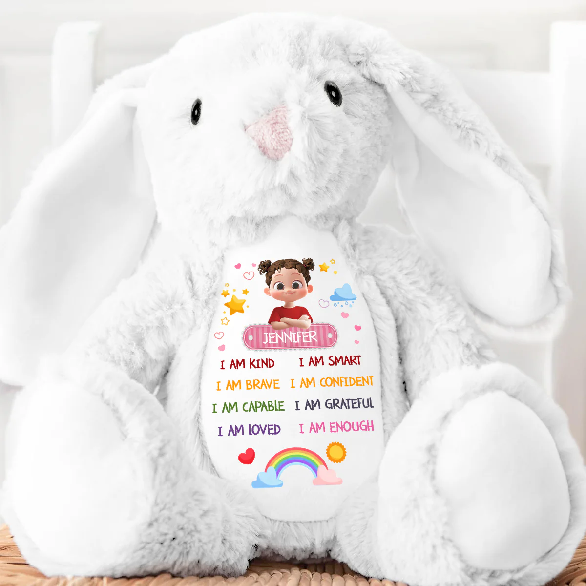 Daily Affirmation - Personalized Stuffed Bunny