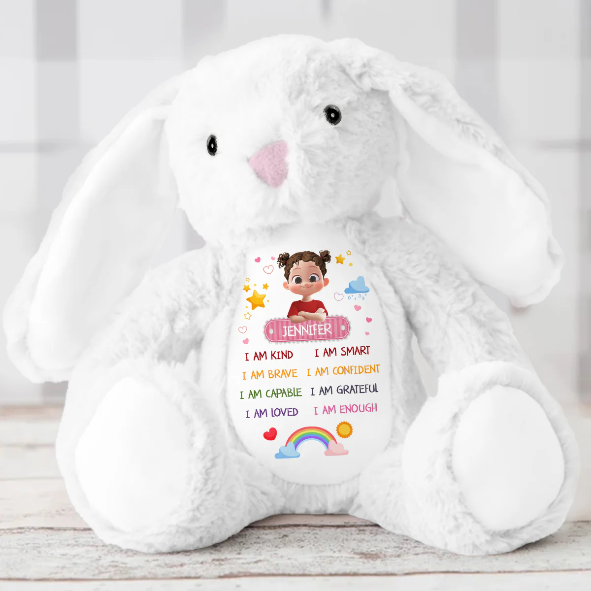 Daily Affirmation - Personalized Stuffed Bunny - Image 5