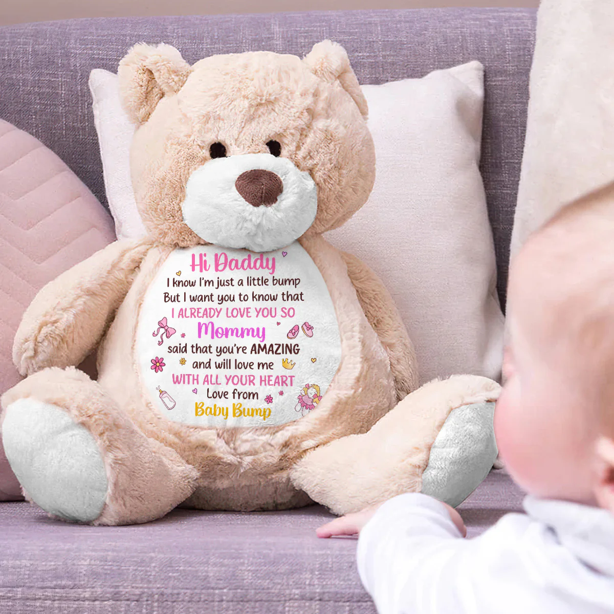 Dear Daddy I Love You - Personalized Teddy Bear - Image 3
