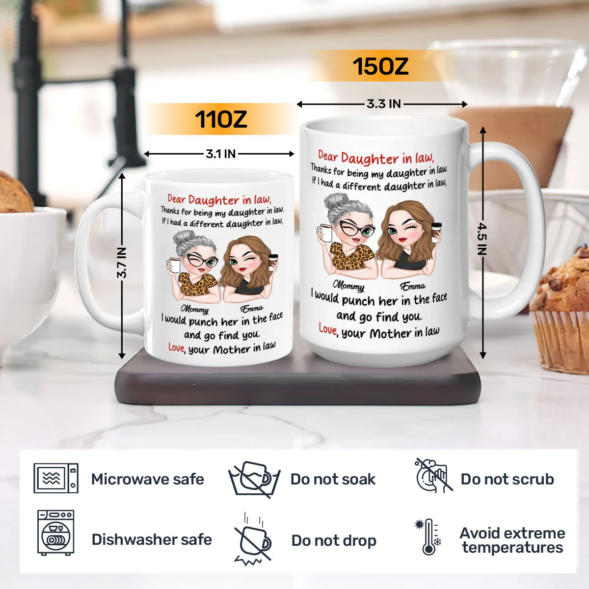 Dear Daughter In Law - Personalized Mug - Image 3