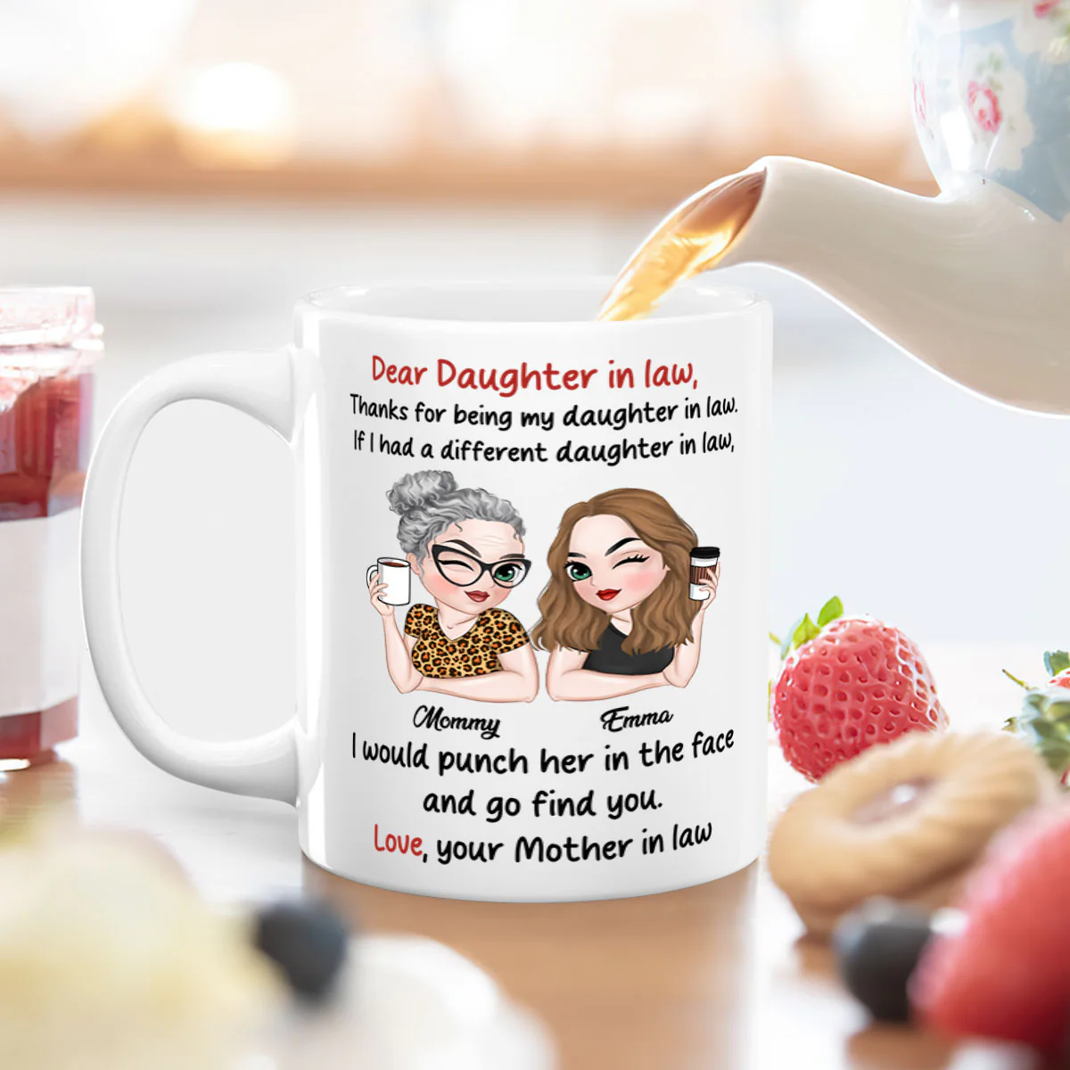 Dear Daughter In Law - Personalized Mug - Image 4