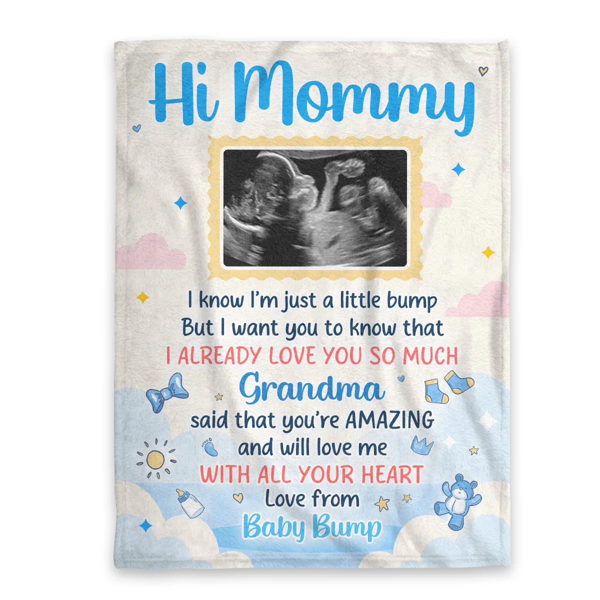 Dear Mommy I Love You - Personalized Fleece Blanket - Image 3