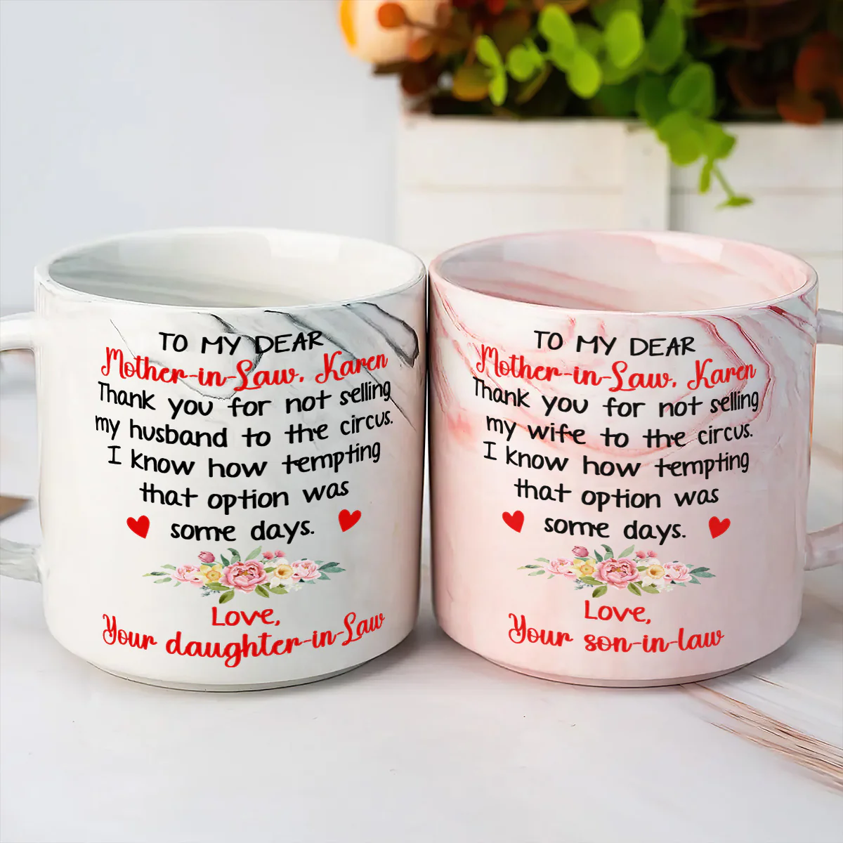 Dear Mother-in-Law - Personalized Marble Mug - Image 3