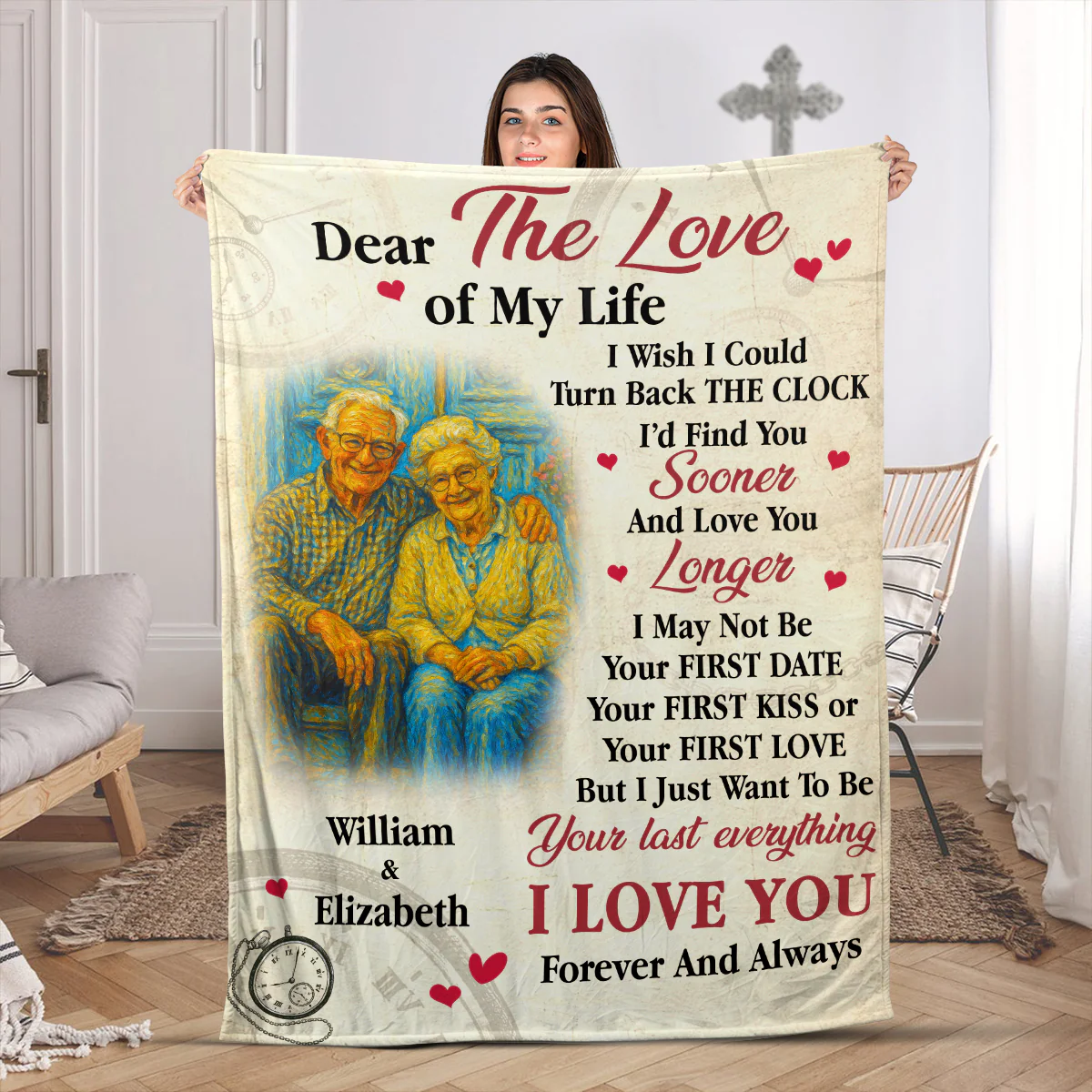 Dear The Love Of My Life - Personalized Fleece Blanket