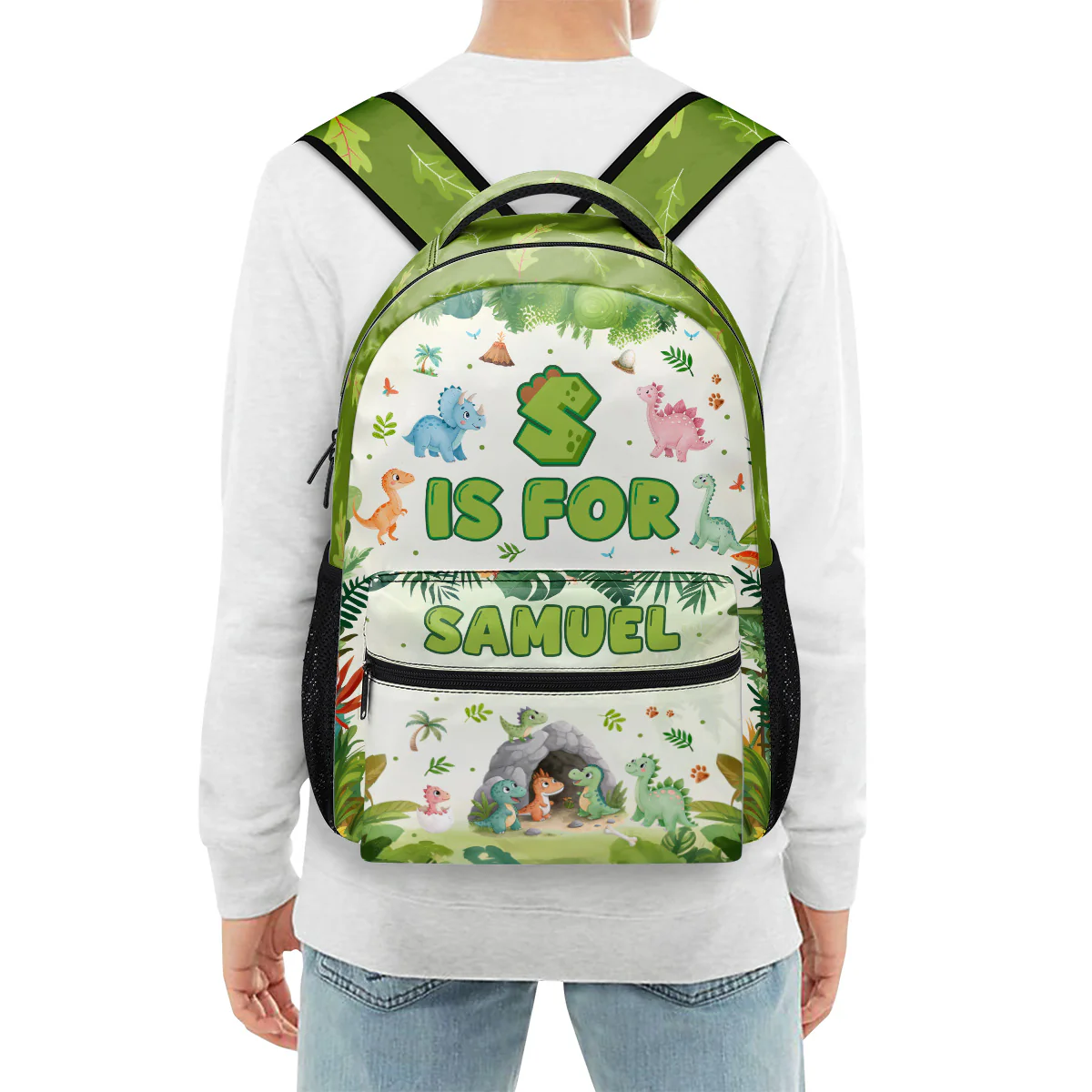 Dinosaur Kid's Name - Personalized Backpack - Image 4