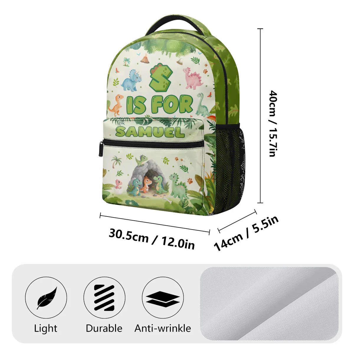 Dinosaur Kid's Name - Personalized Backpack - Image 8